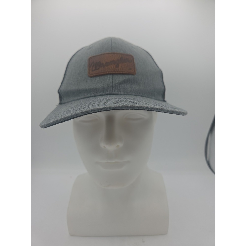 Wrangler Leather Patch Grey And Black Ball Cap